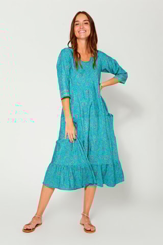 Vestido comprido - Azul e violeta