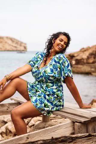 Vestido direito - Azul - Azul