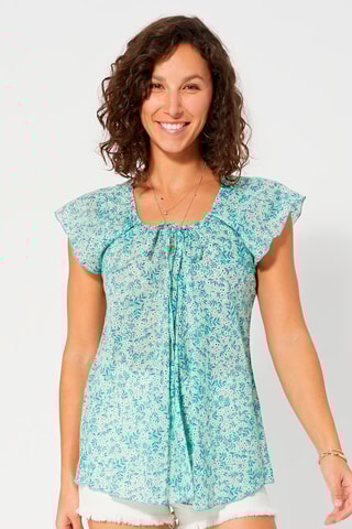 Top - Azul-celeste - Azul, verde e violeta