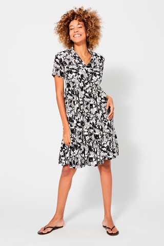 Vestido florido Preto - Branco e preto