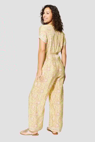 Macacão - Amarelo - Branco, amarelo e rosa