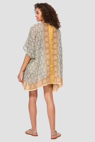 Quimono - Bege e cinzento - Bege, castanho e cinzento