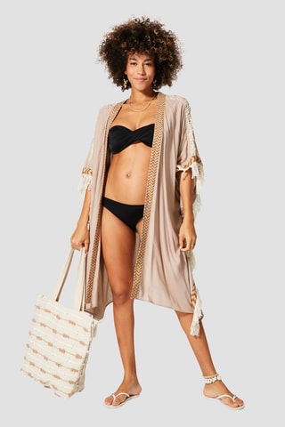 Quimono de praia - Bege - Bege