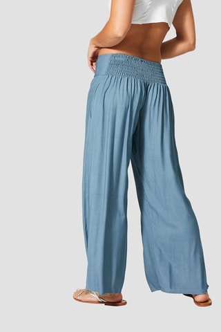 Calças - 
Azul-acinzentado - Cinzento e azul