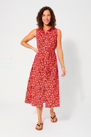 Vestido-camisa - Vermelho - Branco, preto e vermelho