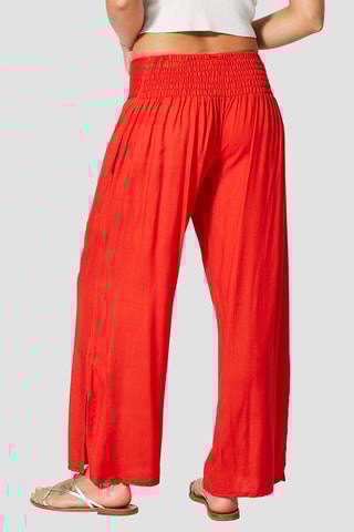 Calças palazzo - 
Vermelho - Vermelho