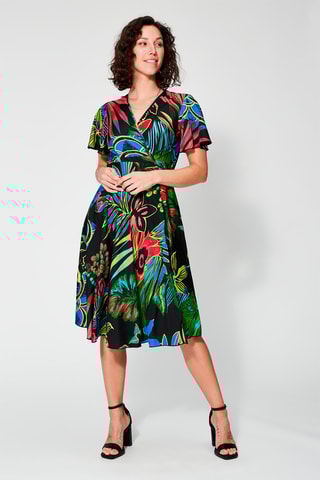 Vestido traçado Preto e vermelho - Preto, vermelho e azul