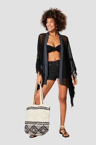 Quimono - Preto - Preto