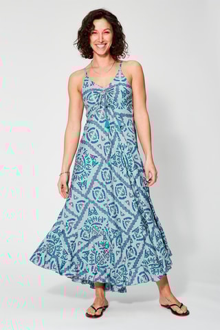 Vestido midi Azul-celeste e turquesa - Azul