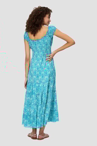 Vestido comprido - Turquesa - Branco e azul