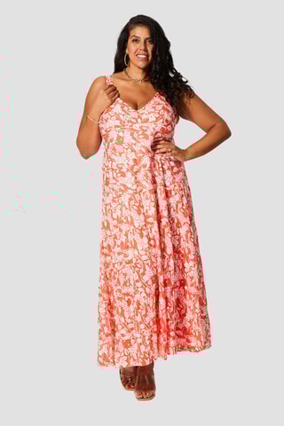 Vestido  Laranja e branco - Branco e laranja