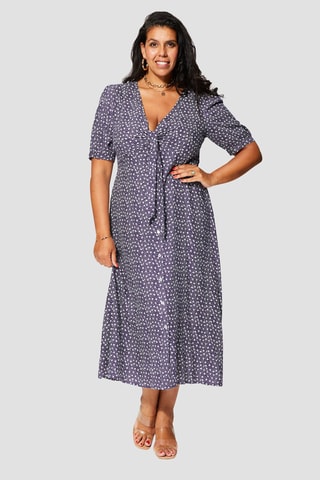 Vestido  Violeta e branco - Branco e violeta