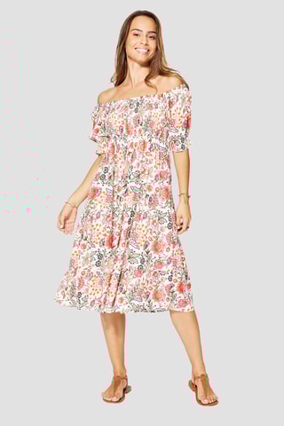 Vestido  Branco e rosa - Branco e rosa