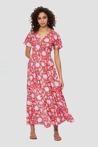 Vestido comprido - Rosa - Azul