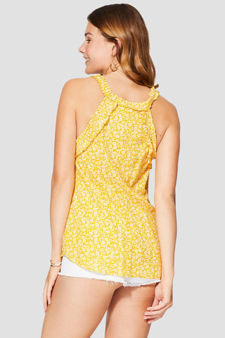 Top com folhos - Amarelo - Amarelo