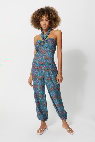 Macacão sem mangas - Turquesa, azul e rosa