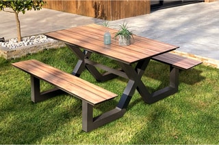 Mesa de jardín con bancos Vancouver - 150 x 164 x 75 cm