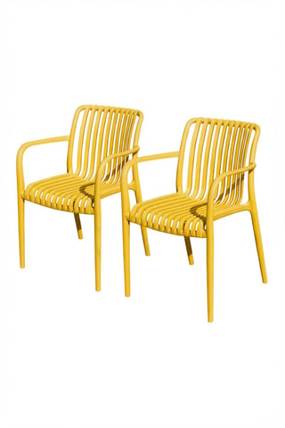 2 sillones de jardín apilables Tiago - Mostaza