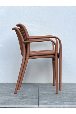 2 sillones de jardín apilables Tiago - Terracota