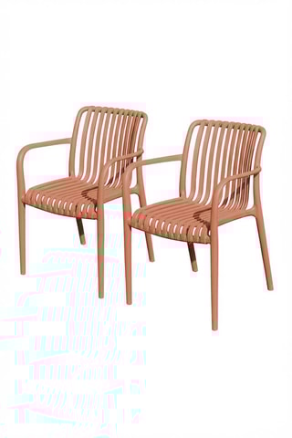 2 sillones de jardín apilables Tiago - Terracota