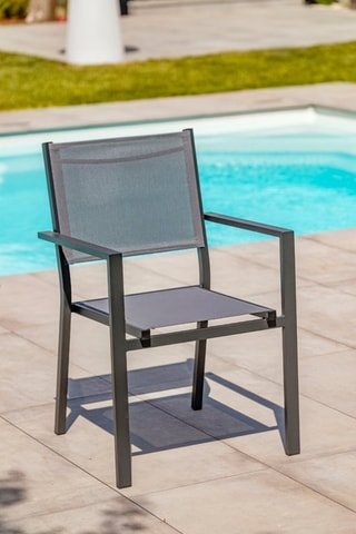 2 sillones de jardín apilables Tolede - Gris antracita