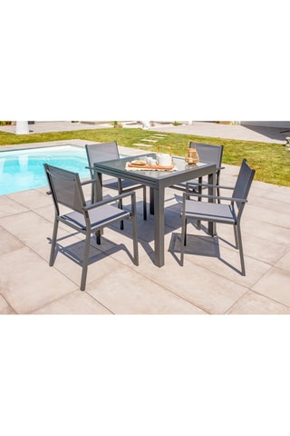 2 sillones de jardín apilables Tolede - Gris antracita