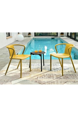 2 sillones de jardín apilables Diego -  Mostaza