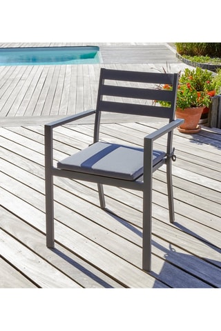 2 sillones de jardín apilables Pelosa - Gris antracita