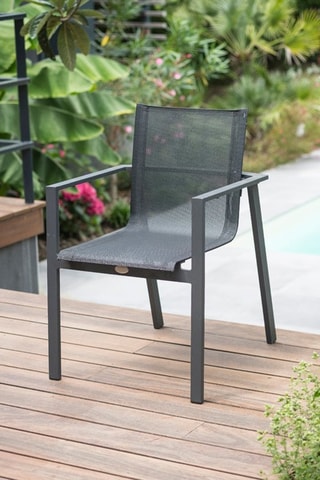 Conjunto de jardín Miami - 10 plazas - Sillones apilables - Mesa extensible