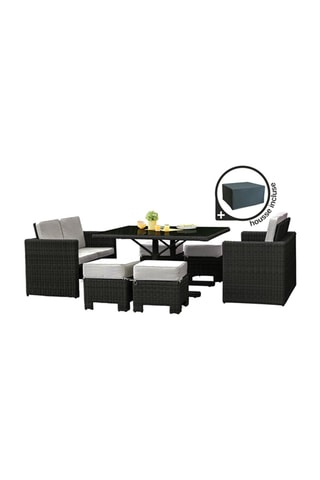 Salón de jardín con funda Oceane - 8 plazas