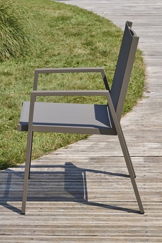 Sillón de jardín apilable Floride - Marrón y gris