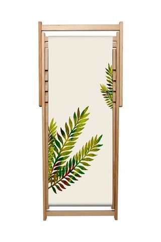 2 tumbonas plegables de madera de eucalipto Lona - 96 x 61 x 102 cm