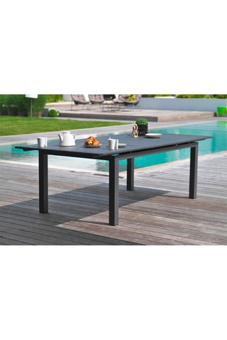 Conjunto de jardín Miami - 12 plazas - Sillones apilables - Mesa extensible