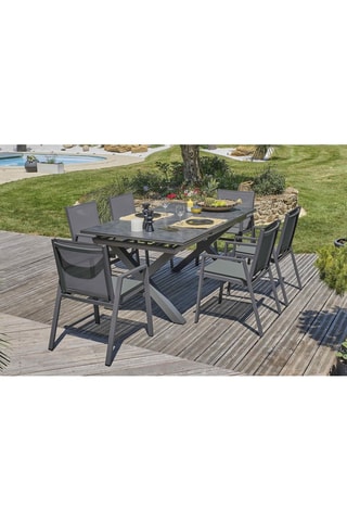 Conjunto de jardín Floride - 6 plazas - Mesa extensible