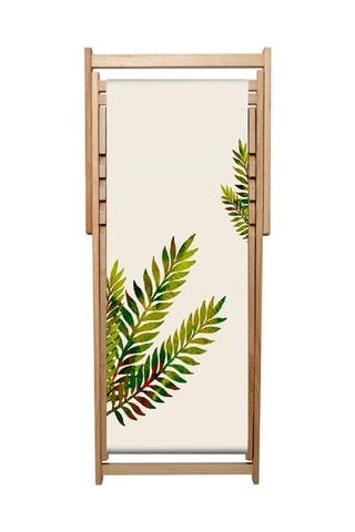 Tumbona de madera de eucalipto Lona - 91 x 61 x 102 cm