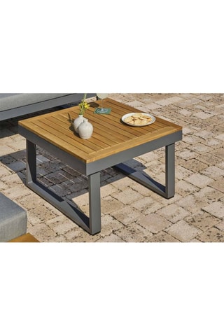 Salón de jardín modulable de madera de acacia Miyako - 5 plazas