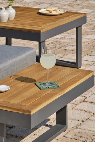 Salón de jardín modulable de madera de acacia Miyako - 5 plazas