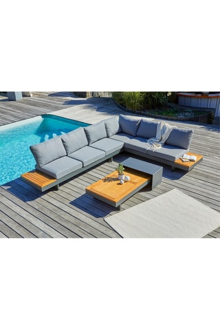 Salón de jardín esquinero de madera de acacia Vanuatu - 6 plazas