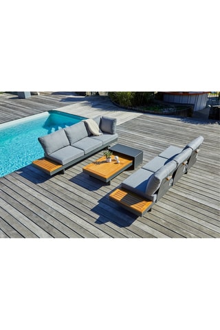 Salón de jardín esquinero de madera de acacia Vanuatu - 6 plazas