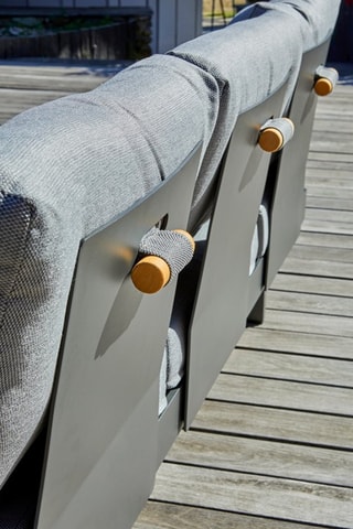 Salón de jardín esquinero de madera de acacia Vanuatu - 6 plazas