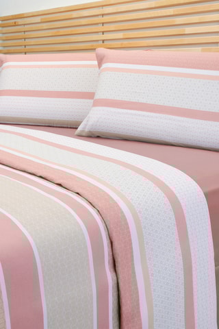 Parure de couette - Blanc et rose