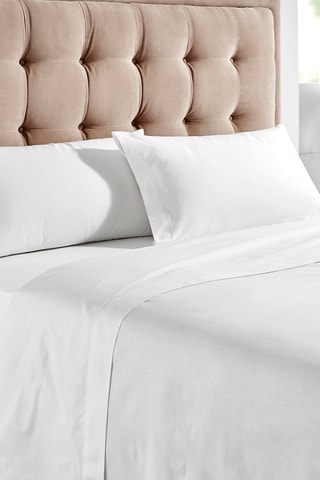 Drap-housse en coton 140 fils/cm² - Blanc