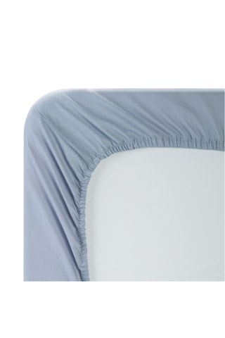 Drap-housse en coton 140 fils/cm² - Bleu