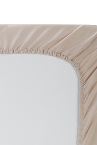 Drap-housse en coton 140 fils/cm² - Beige