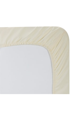 Drap-housse en coton 140 fils/cm² - Beige