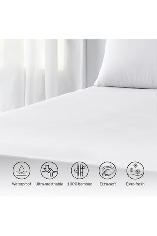 Protège-matelas en maille de bambou - Blanc