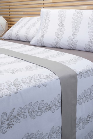 Parure de draps - Beige et blanc