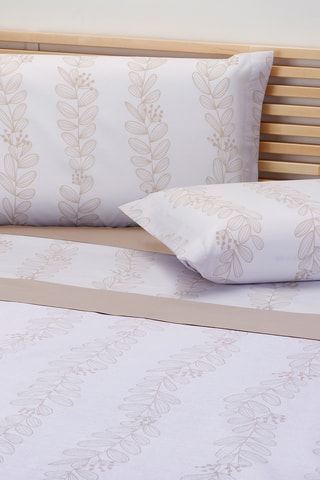 Parure de draps - Blanc et beige
