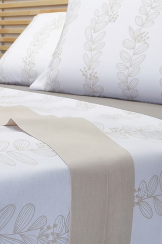 Parure de draps - Blanc et beige