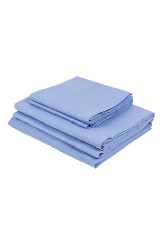 Parure de draps en coton 150 fils/cm² - Bleu